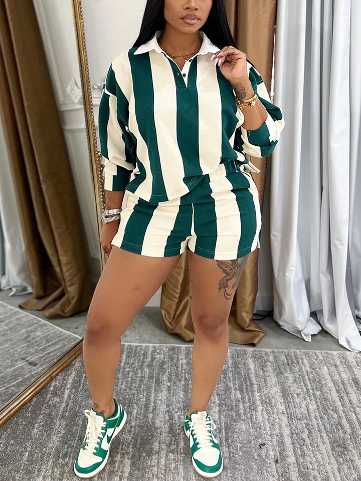 Shirt Polo Top Shorts Set