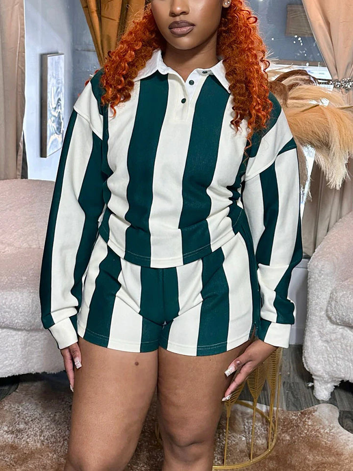 Shirt Polo Top Shorts Set