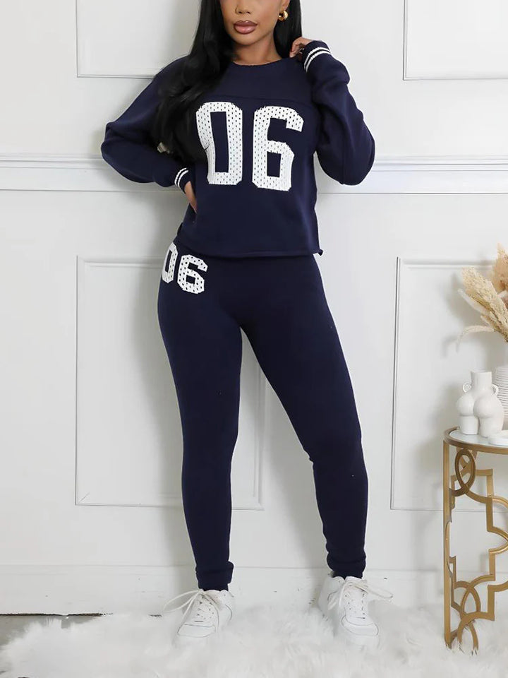 Knit 06 Graphic Top Leggings Set