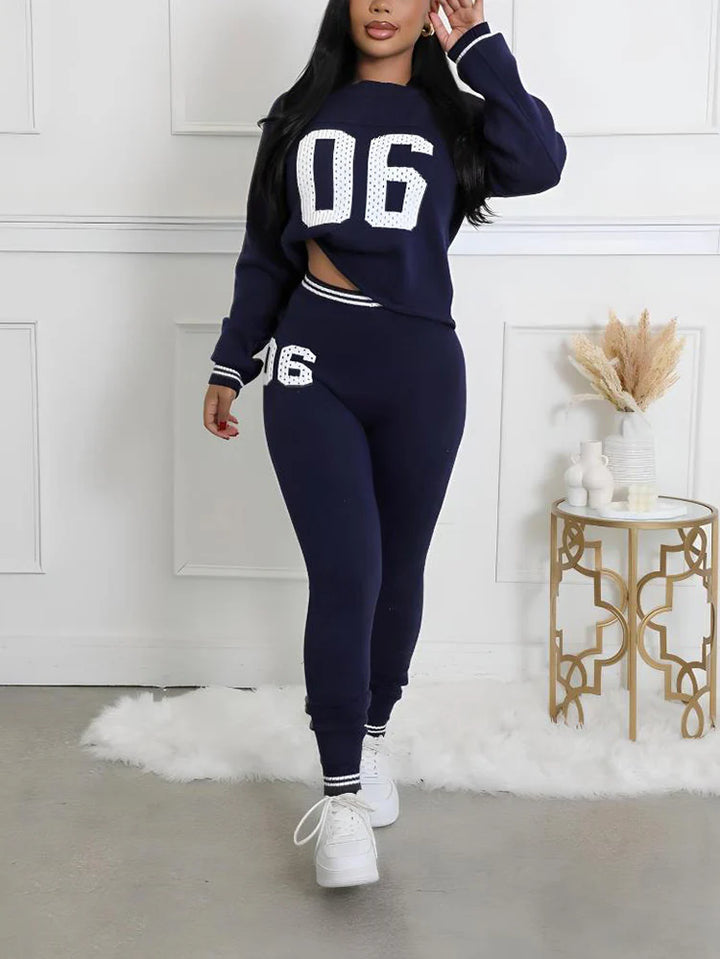 Knit 06 Graphic Top Leggings Set