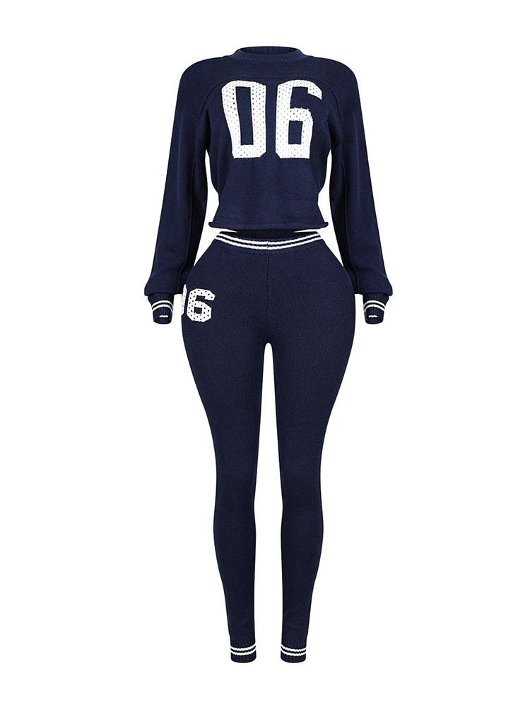 Knit 06 Graphic Top Leggings Set