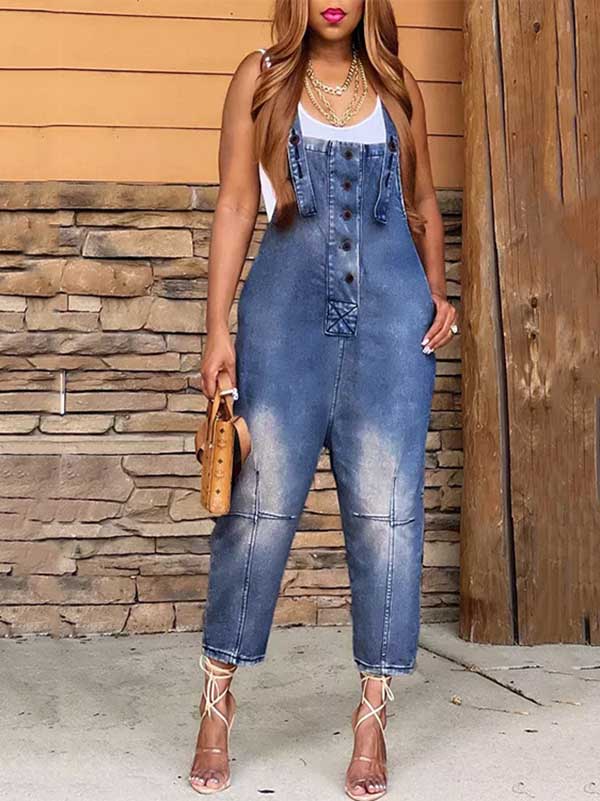 Vintage Denim Overalls Vintage Blue / 2XL