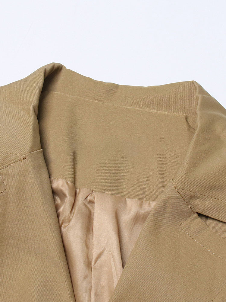 Ruffle Belt Trench Coat Black / L