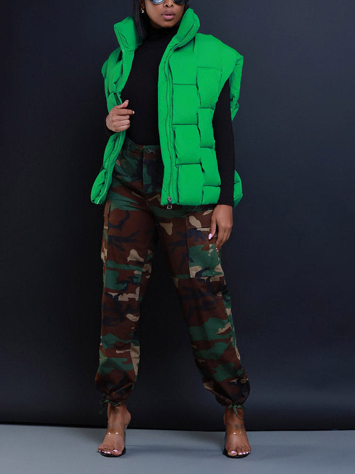 Braid Puffer Vest Green / 2XL