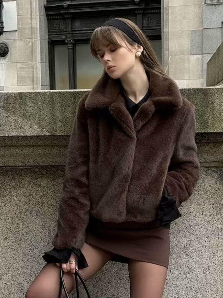 Long-Sleeved Fur Coat