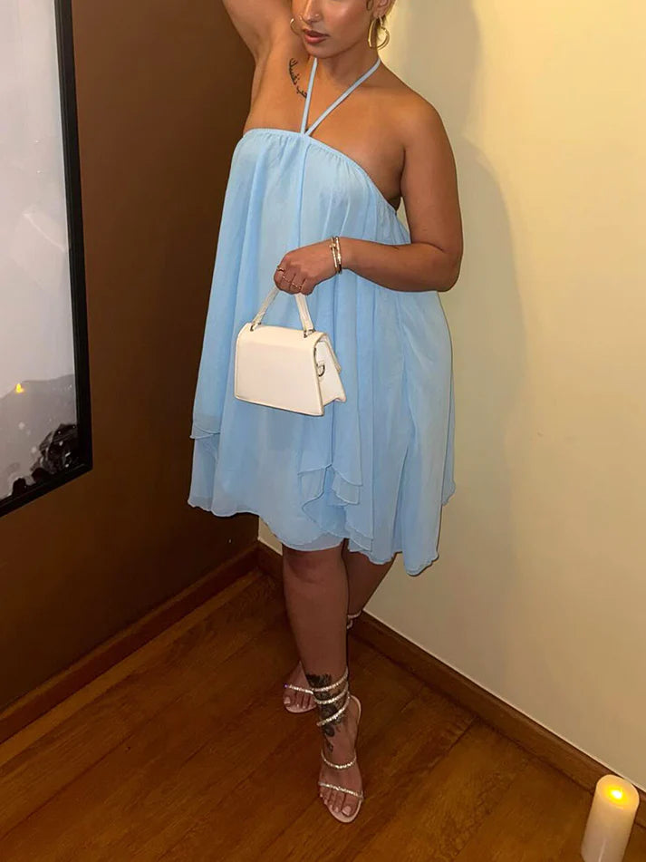 Halter Flowy Mini Dress