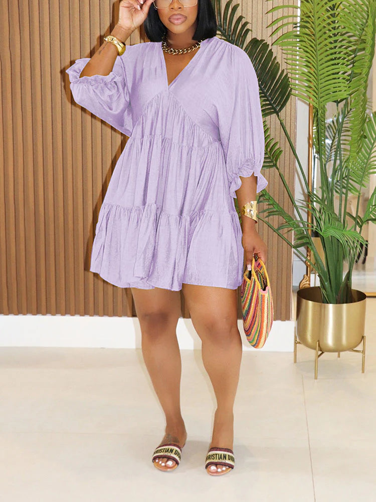 Tiered Ruffle Flowy Dress