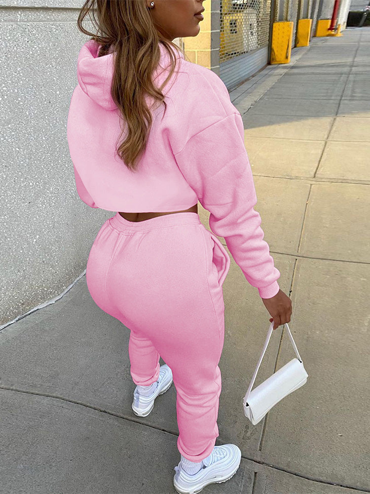 Solid Hooded 3PC Set Beige / S