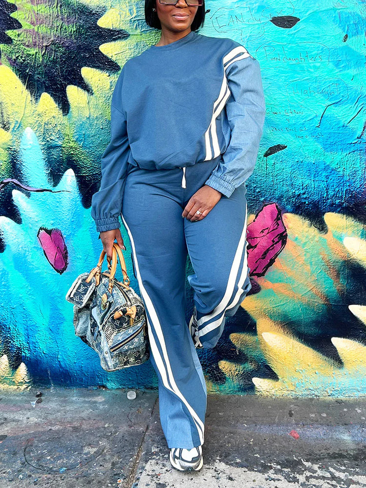 Sporty Colorblock Top & Joggers Set