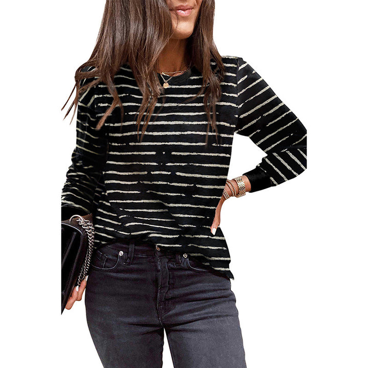 Printed Round Neck Loose Sweatshirt