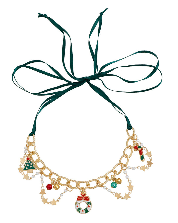 Christmas Ribbon Braided Fashion Party Necklace & Bracelet