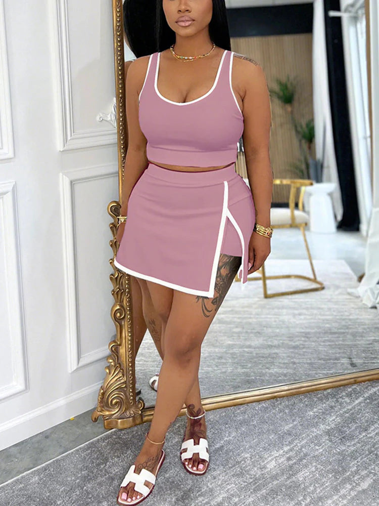 Sporty Tank Top & Skort Set