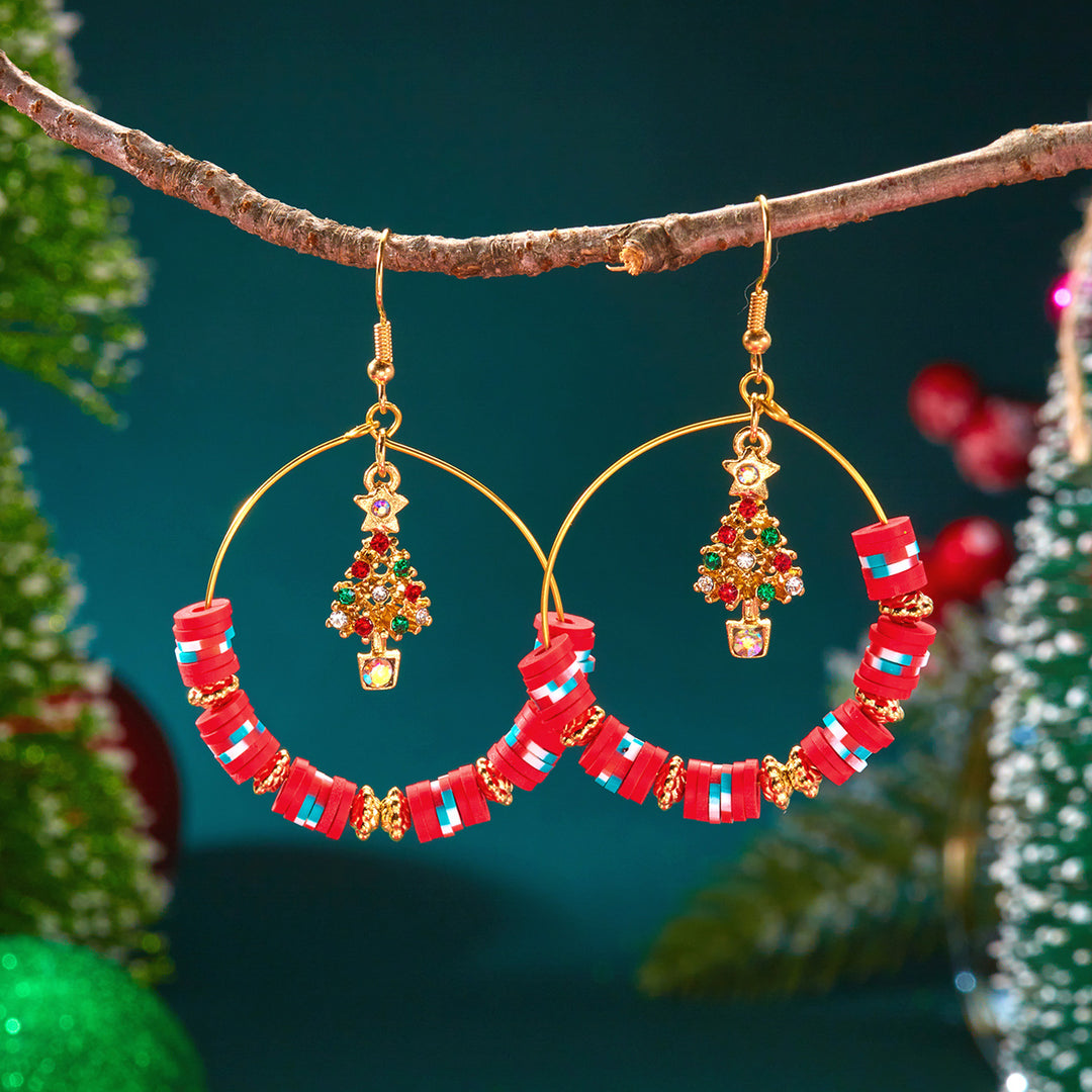 Christmas Tree Versatile Snowflake Bell Tassel Earrings