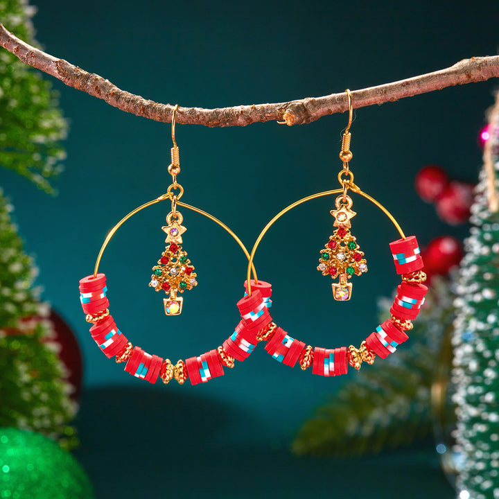 Christmas Tree Versatile Snowflake Bell Tassel Earrings