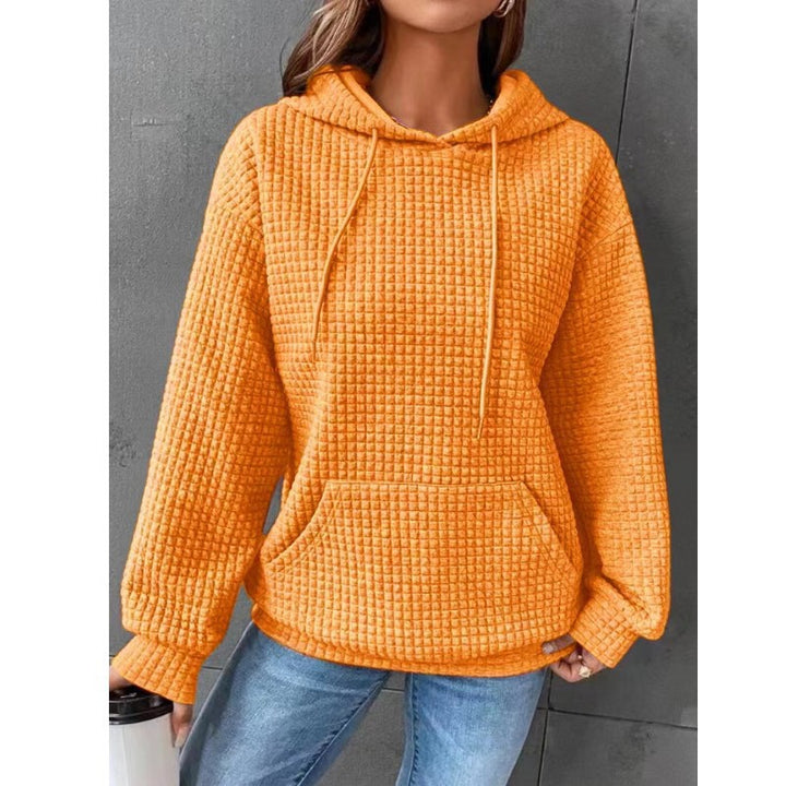 Waffle Neck Long Sleeve Sweatshirt