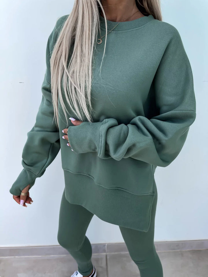 Casual Skinny Pants Loose Sweatshirt Set