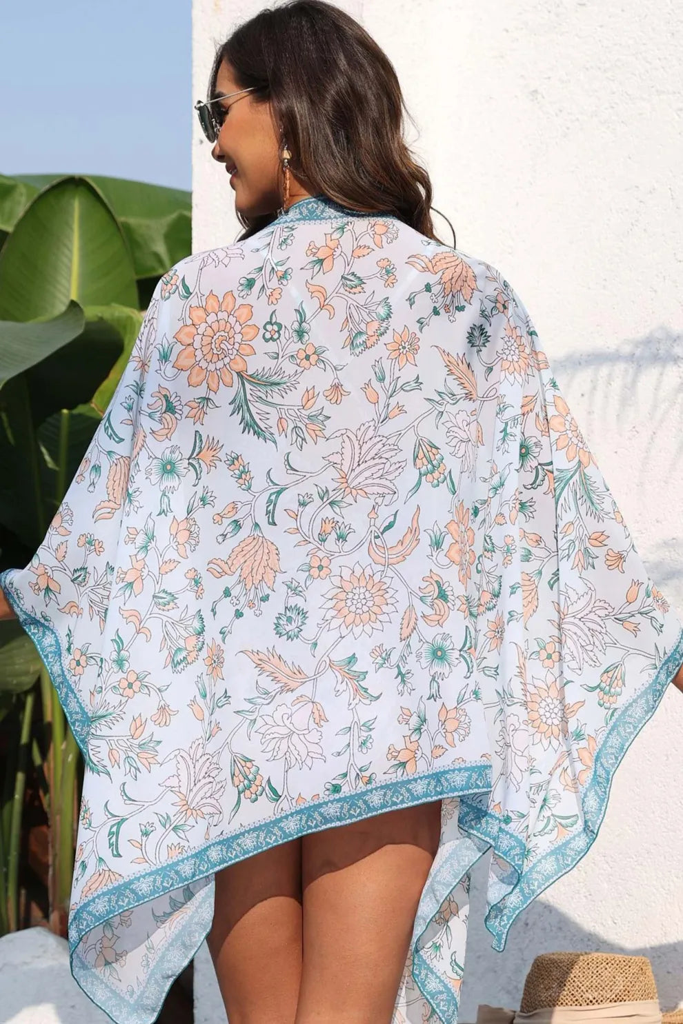 Low Cut Ruched Floral One-piece Swimsuit