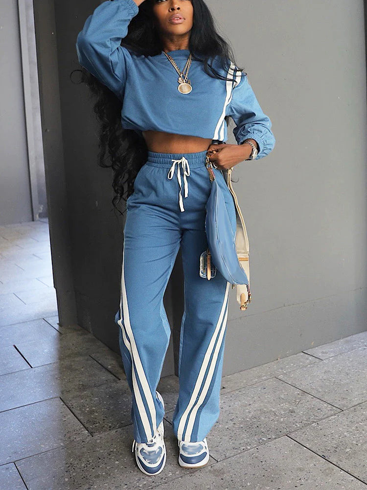 Sporty Colorblock Top & Joggers Set