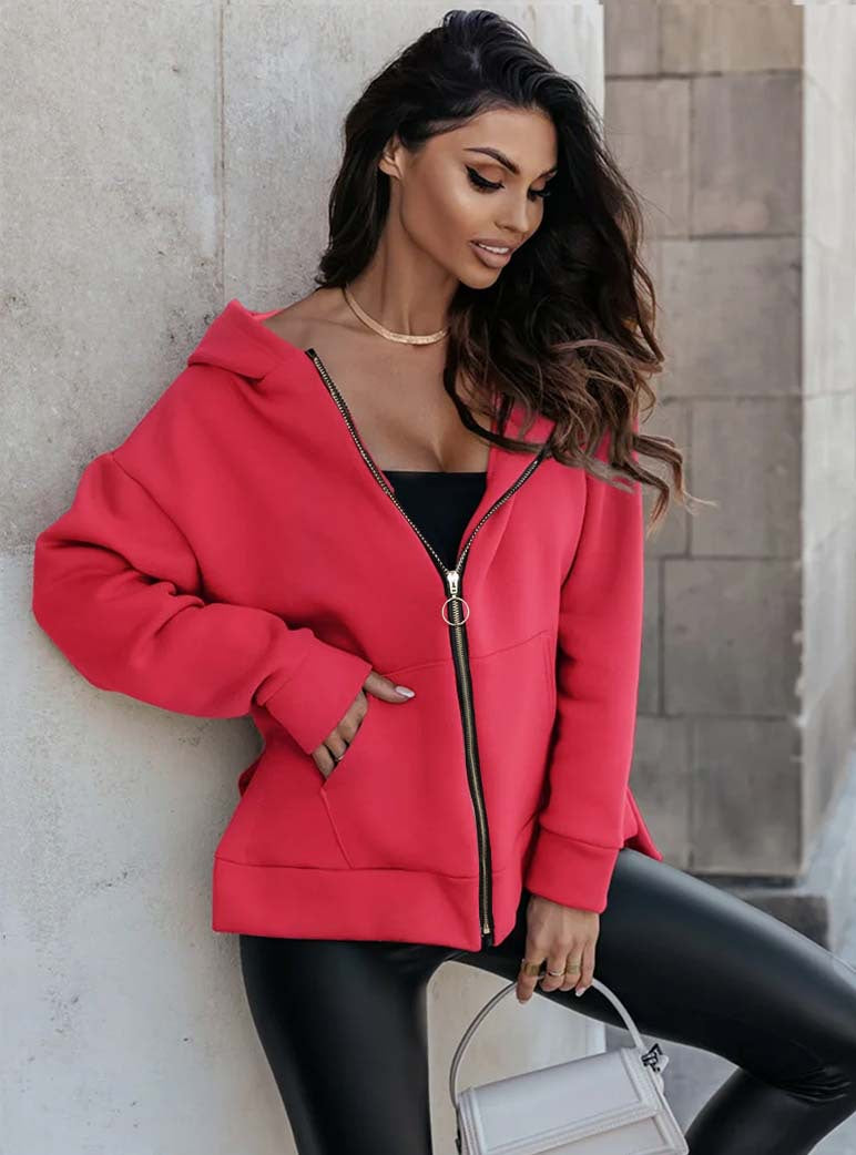 Cardigan Hooded Loose Fleece Sweatshirt