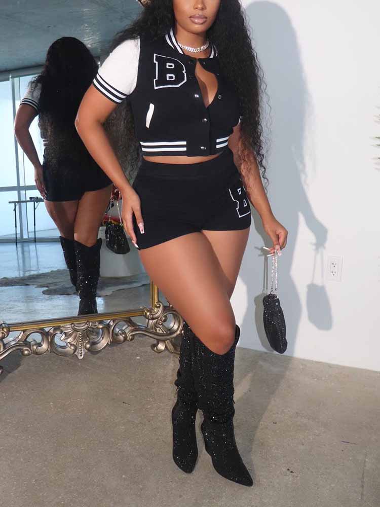 Varsity Short Set Black / S