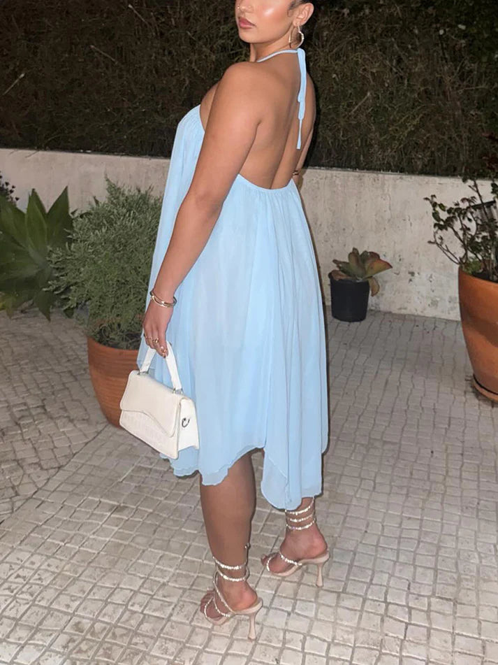 Halter Flowy Mini Dress