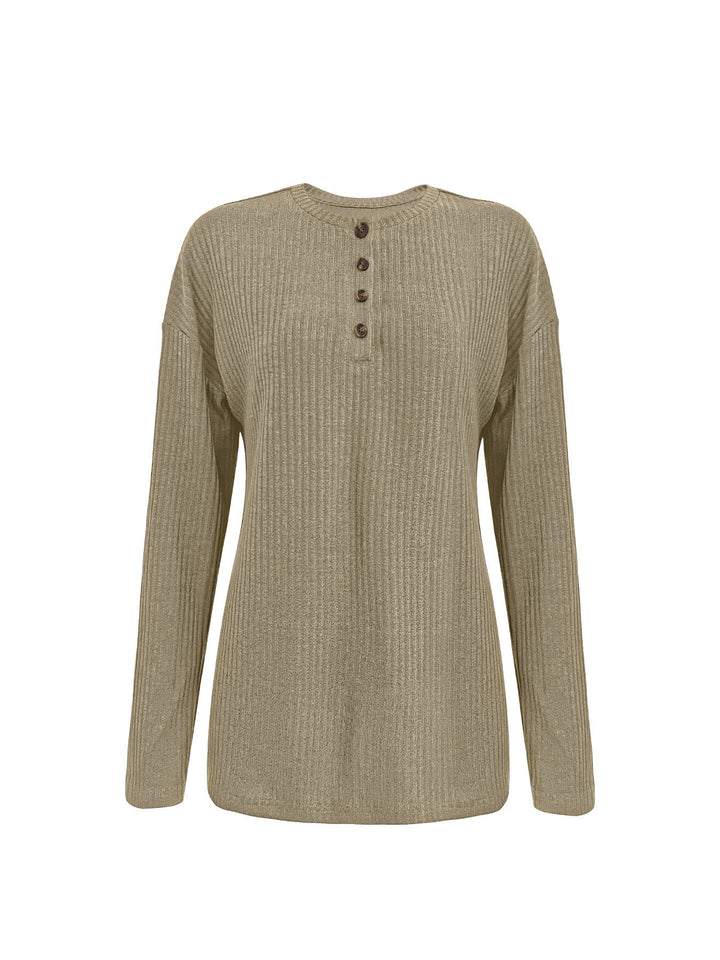 Fall and Winter Casual Zipper Loose Knit Sweater