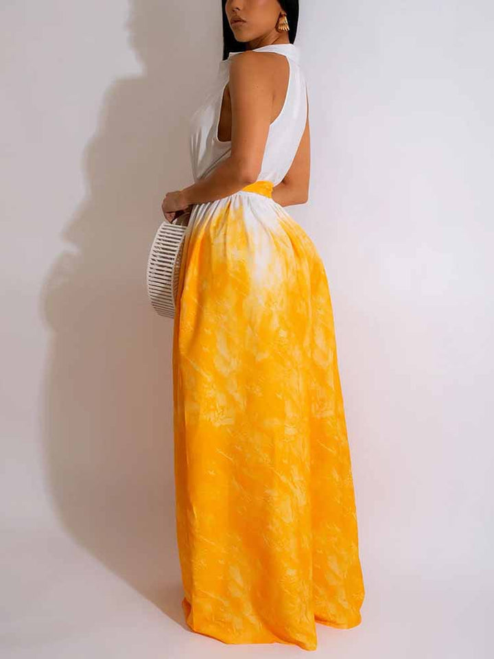 Sleeveless Ombre Jumpsuit Blue / XL