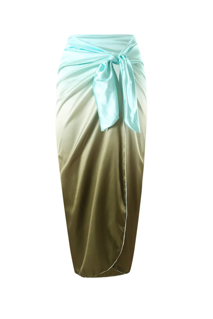 Contrast Color Metal Buckle Cutout Swimsuit