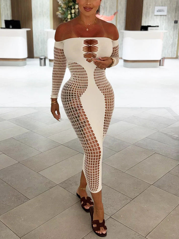 Fishnet Sheer Maxi Dress