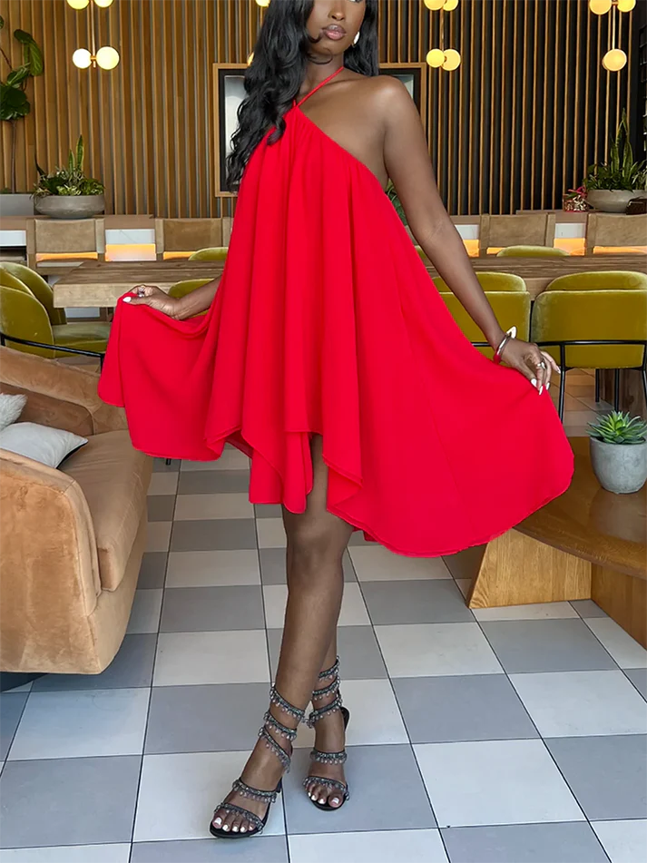 Halter Flowy Mini Dress