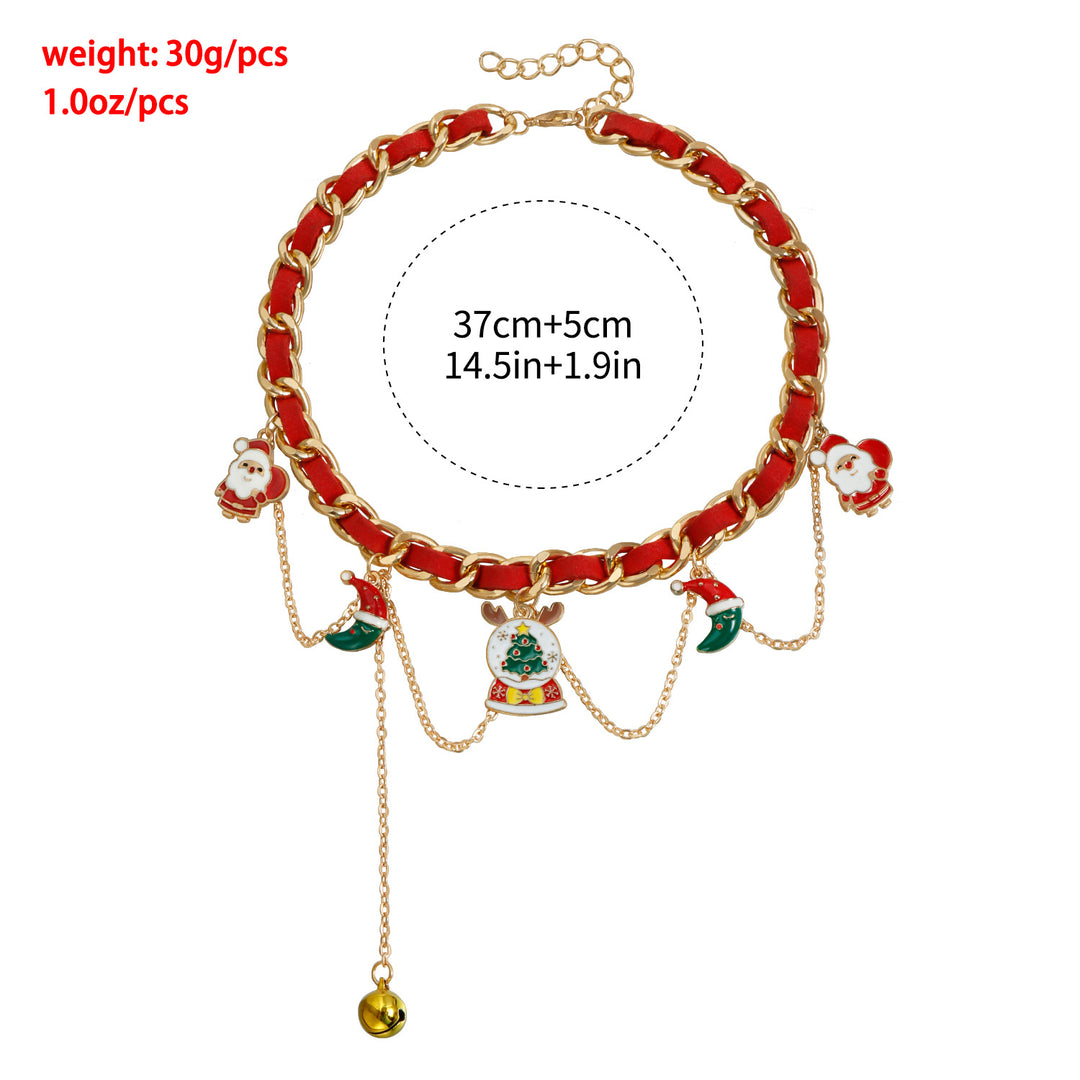 Christmas Ribbon Braided Fashion Party Necklace & Bracelet