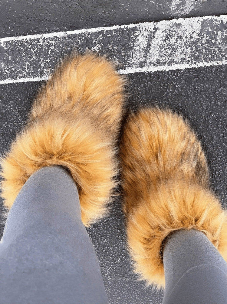 Fluffy Faux Fur Mid-Calf Booties