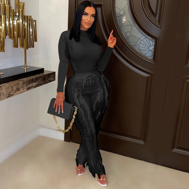 Fringe Trim Sportswear Set