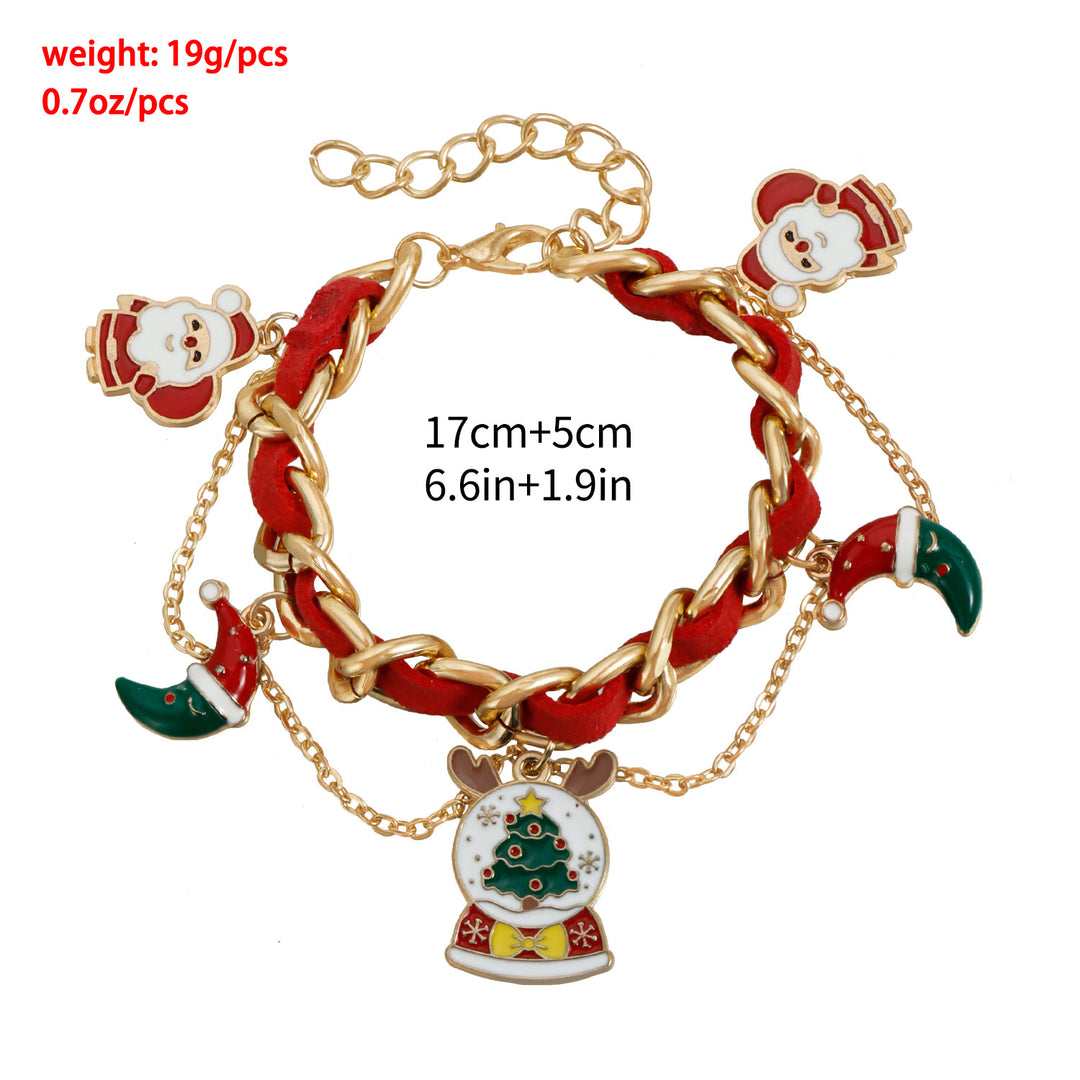 Christmas Ribbon Braided Fashion Party Necklace & Bracelet