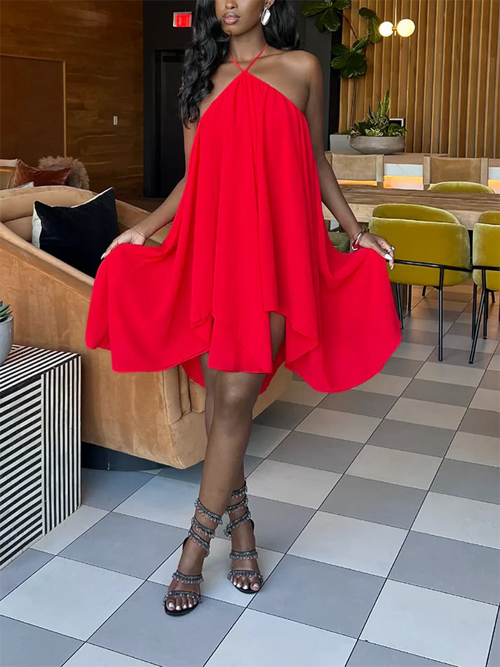 Halter Flowy Mini Dress