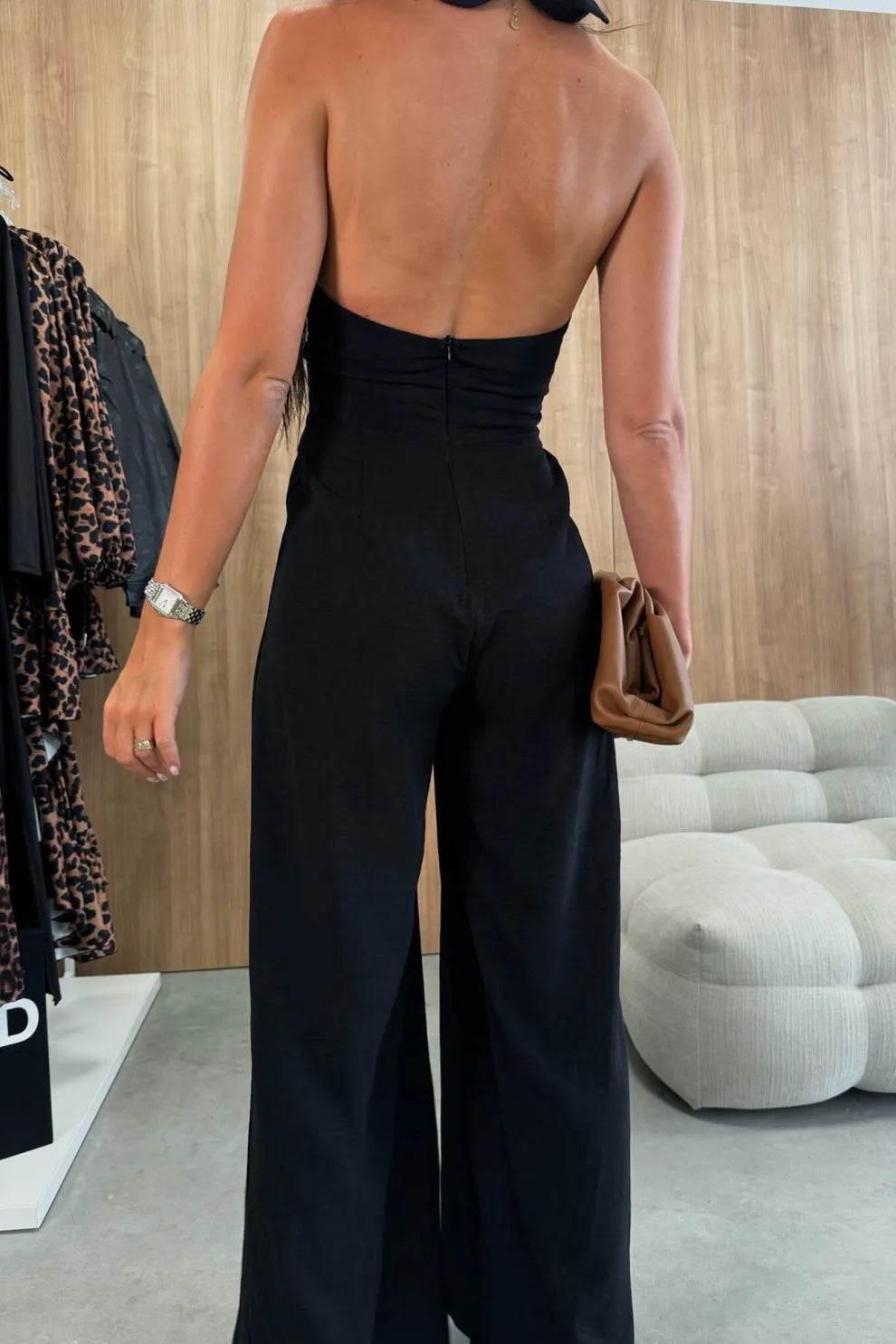 Criss-cross Halterneck High Waist Jumpsuits