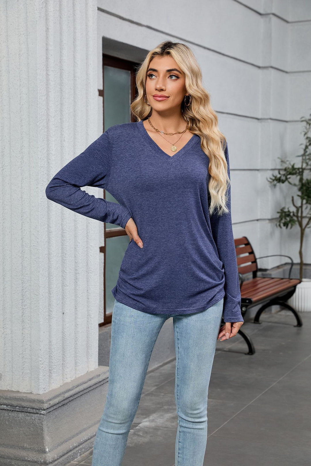 Comfortable Round Neck Long Sleeve T-Shirt