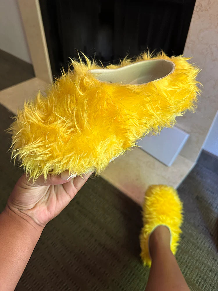 Soft Faux Fur Slides