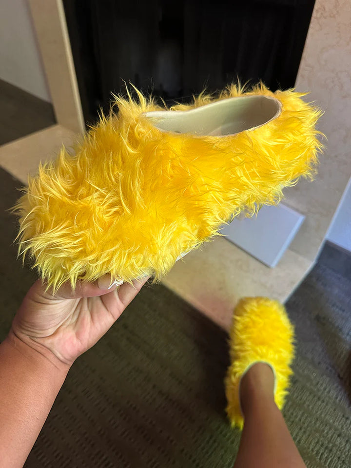 Soft Faux Fur Slides