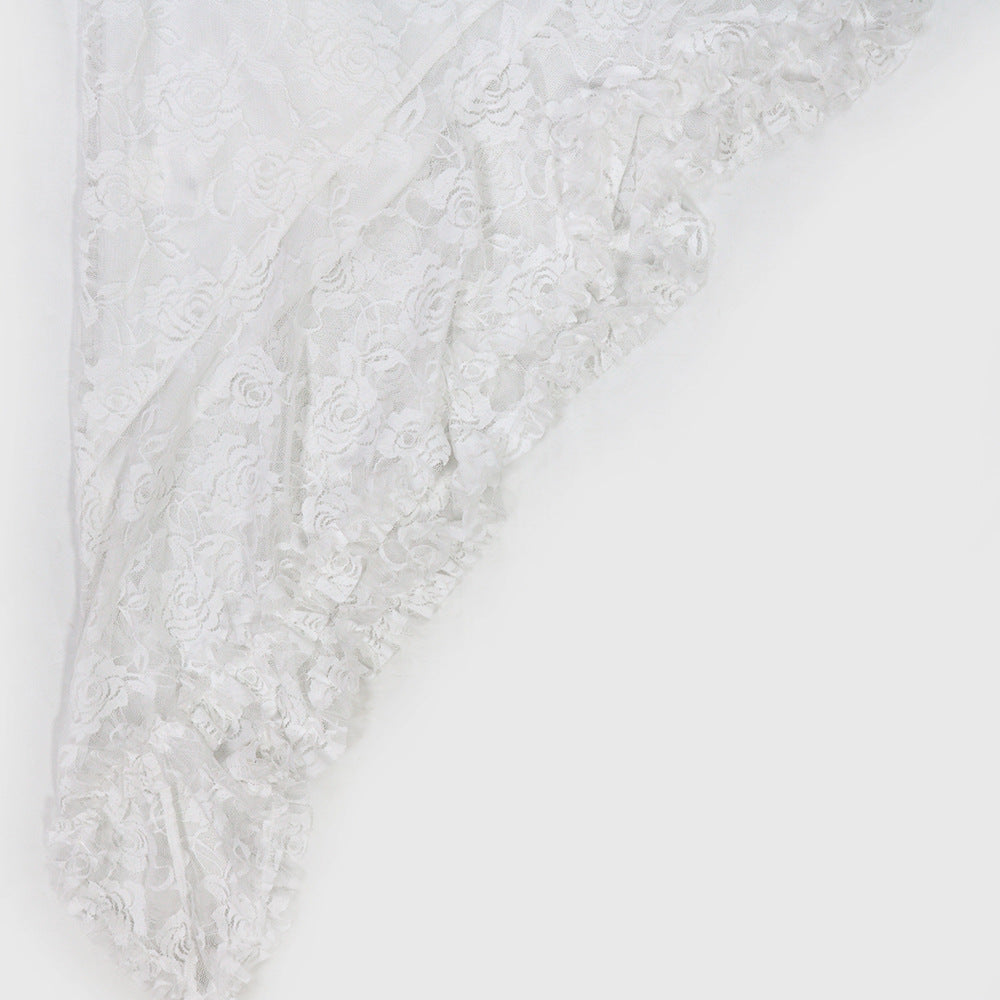 Sheath Solid Color Lace Trim Dresses