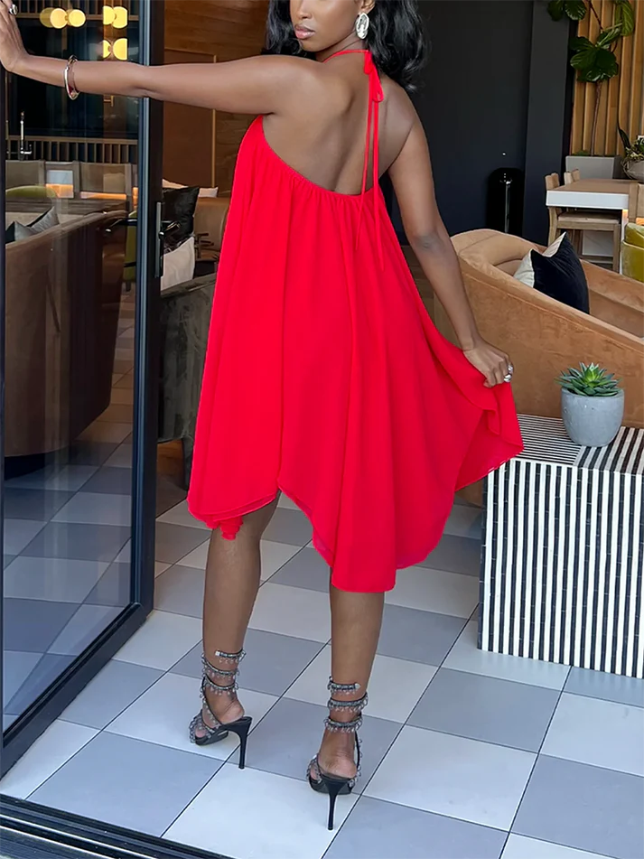 Halter Flowy Mini Dress