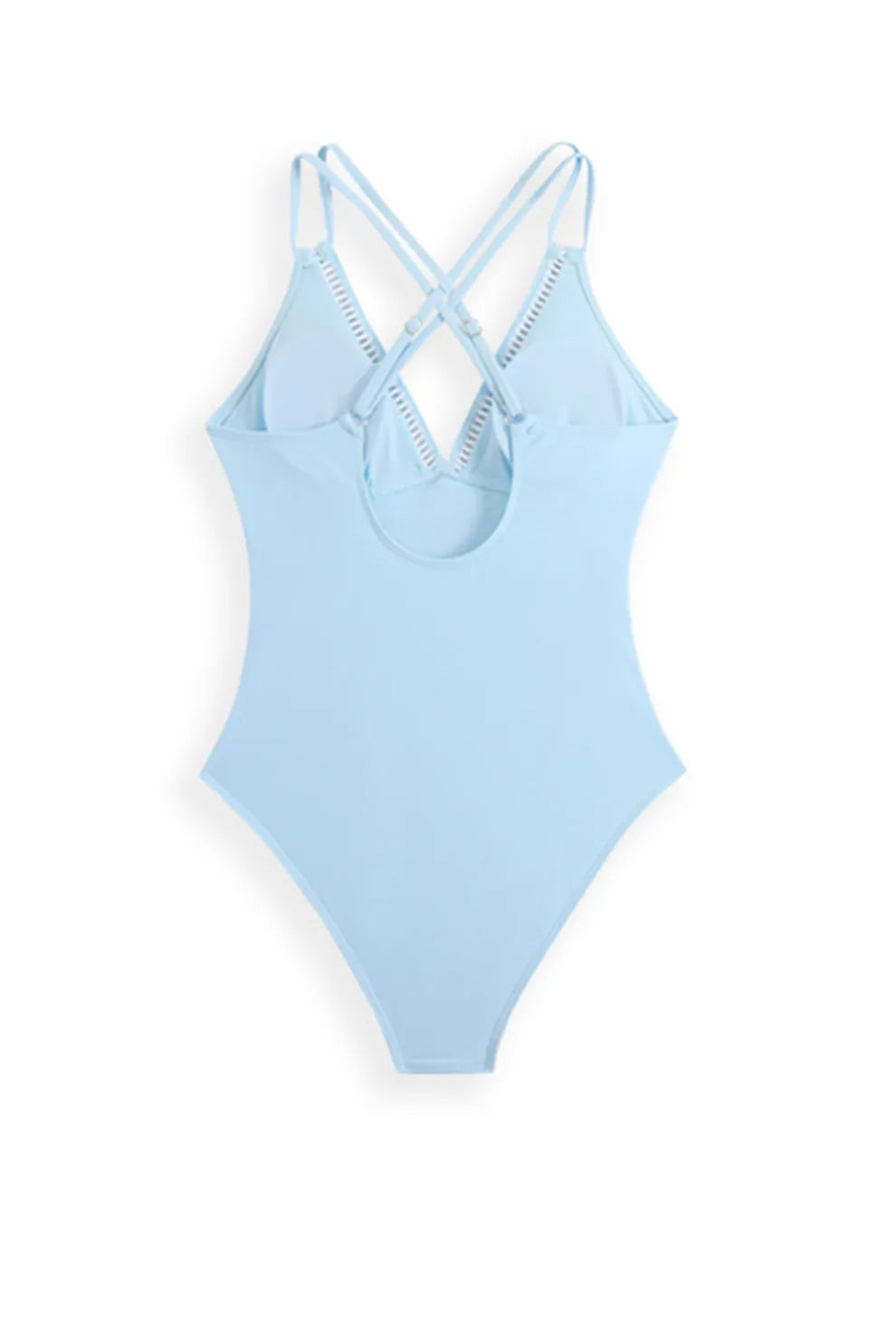 Solid Color Front Knot One-Piece Swimsuit