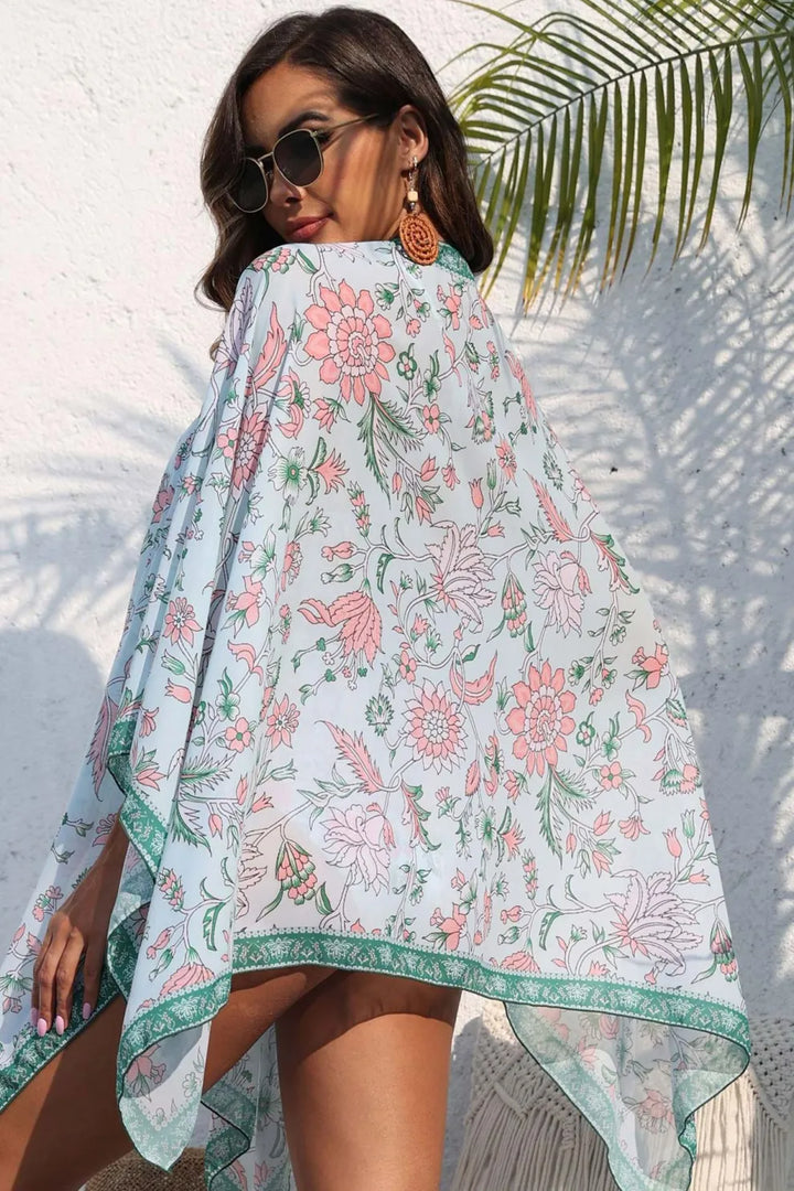 Low Cut Ruched Floral One-piece Swimsuit