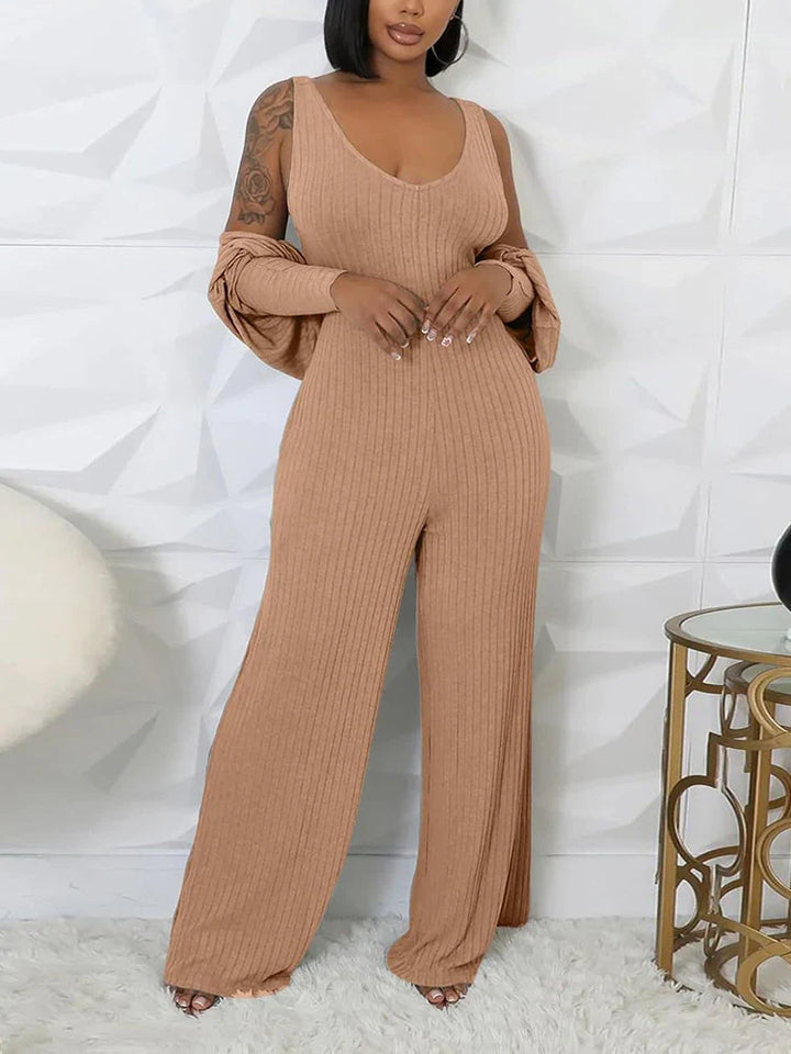 Ribbed Bolero & Jumpsuit Sets