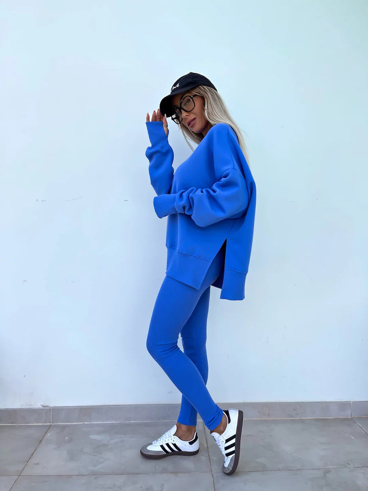 Casual Skinny Pants Loose Sweatshirt Set