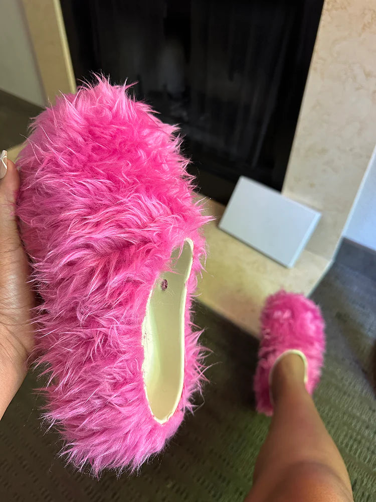 Soft Faux Fur Slides