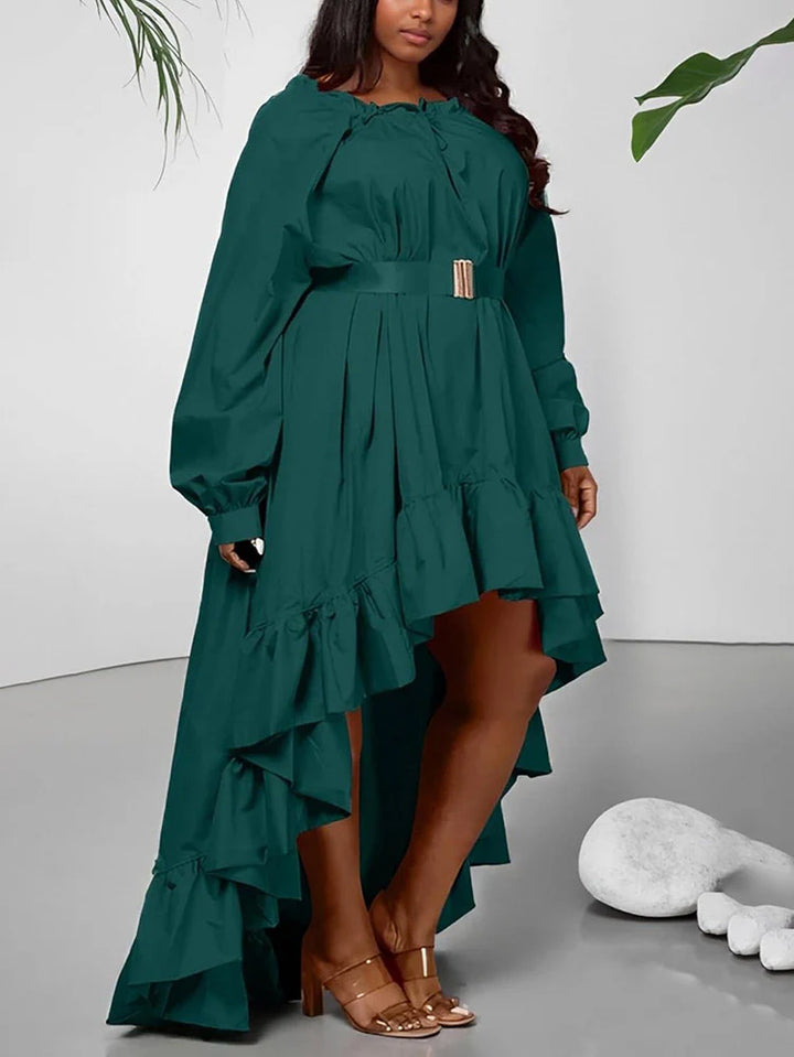 High-Low Ruffle Flowy Dress