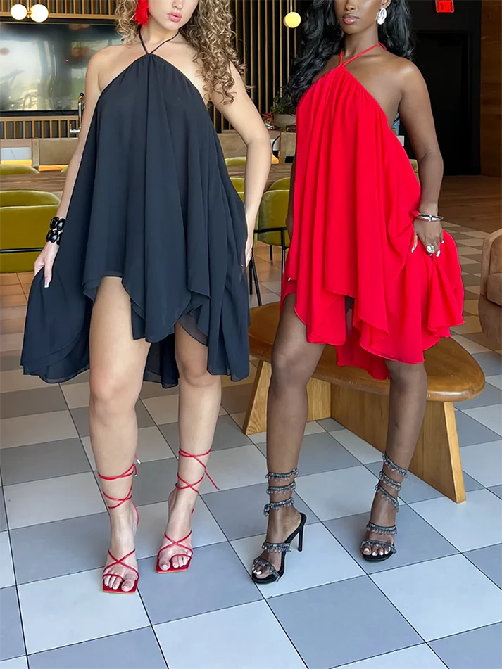 Halter Flowy Mini Dress