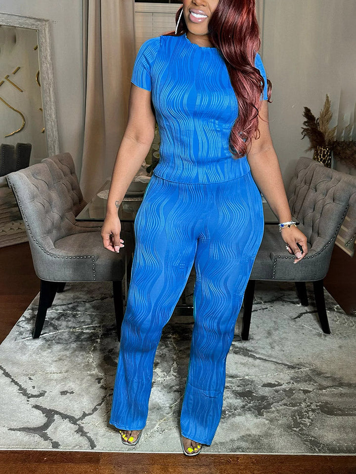 Solid Textured Sets Blue / 2XL