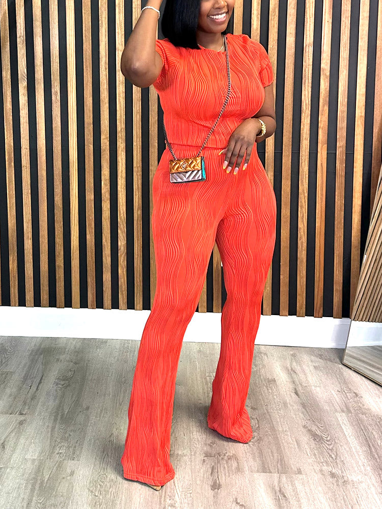 Solid Textured Sets Apricot / S